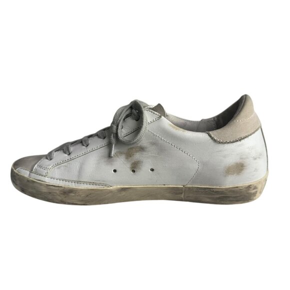 GOLDEN GOOSE superstar white leather perforated star Womens Sneakers size 38 8 - Picture 3 of 14